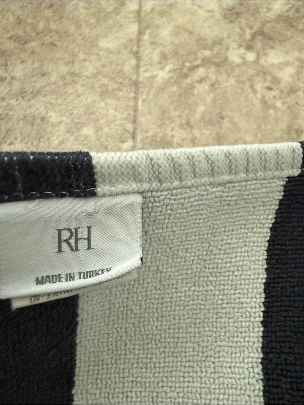 Restoration Hardware Turkish Cotton Striped Bath Mat